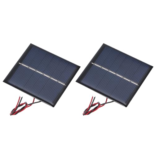 MECCANIXITY 2 Pcs 3V 0.45W 150mA Mini Solar Panels, Small Polycrystalline Solar Cell Panel with 2 Cable for DIY Electric Toy Materials Kits Charger, 60mm x 55mm - style: 3V 0.45W 150mA