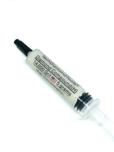 TechDiamondTools Diamond Polishing Compound Polishing Paste USA Made 14,000 Grit 0-1 Microns for Marble Glass Metal Rock Jewelry Resin Silver Chrome Gemstone with High Concentration of Diamond Powder - size: 14,000 grit / 0-1 microns