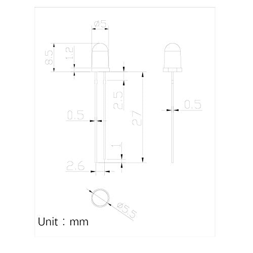 100pcs 5mm Blue Lights LED Diodes (Blue Lens) Diffused Round Lens 29mm Long Lead (DC 3V) +100pcs Resistors (for DC 6-12V) Included,Bulb Lamps Light Emitting Diode - color: [07] Blue-blue / 100pcs, style: 5mm Constant Light