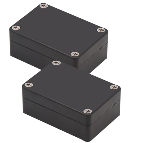 Junction Box, Zulkit Project Box IP65 Waterproof Outdoor Box ABS Plastic Electrical Boxes Electronic Enclosure Black 3.27 x 2.28 x 1.30 Inch(83x58x33mm)(Pack of 2) - size: 3.27" x 2.28'' x 1.30''(Pack of 2)