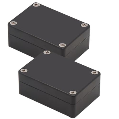 Junction Box, Zulkit Project Box IP65 Waterproof Outdoor Box ABS Plastic Electrical Boxes Electronic Enclosure Black 3.27 x 2.28 x 1.30 Inch(83x58x33mm)(Pack of 2) - size: 3.27" x 2.28'' x 1.30''(Pack of 2)