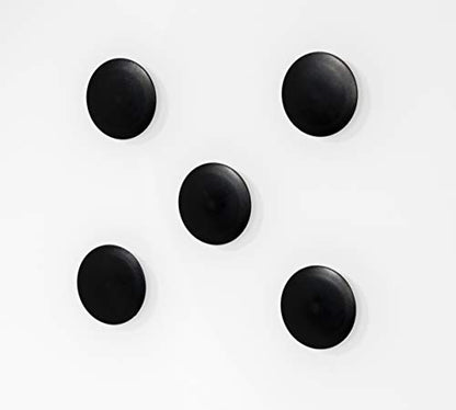 High Powered Magnets for Glass Dry-Erase Boards, Set of 5 Black - color: Black