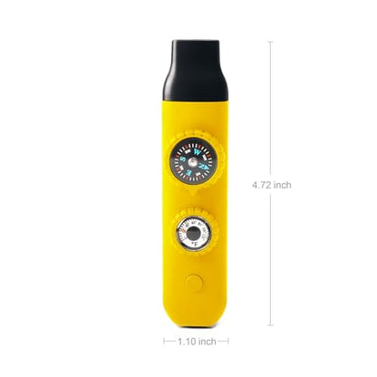 Emergency Survival Safety Whistle，Whistle for Kids with Lanyard,Compass,Thermometer,Ideal for Kayaking, Boating, Hiking, Camping, Climbing - color: Yellow 2pcs