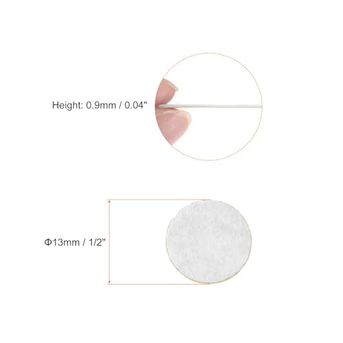 HARFINGTON 200pcs Round Adhesive Felt Circles, 13mm 1/2" Pre Cut Craft Stickers Non-Woven Mini Fabric Circles for DIY Sewing Handcraft Projects, White - color: White, size: 13mm (200pcs)