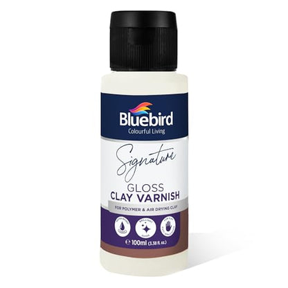 Bluebird Signature 100ML Air Dry Clay Glaze - Air Dry and Polymer Clay Varnish, Prevents Cracking and Scratches (3.4 Fl Oz) - size: 3.4 Fl Oz