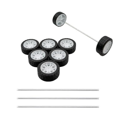 8PCS Toy Car Wheel RC Car Rubber Tire Wheel with Metal Shaft Axles for RC Car Truck Robot DIY Model Car Building Parts (2x30mm) - style: 2x30mm