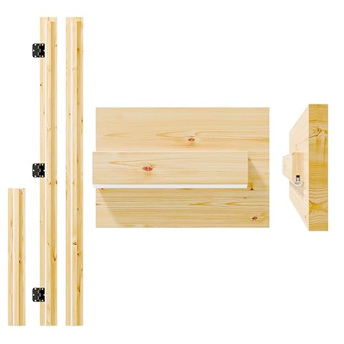 Door Jamb Frame kit with Pre-Installed Hinges & Weather Stripping, Primed Composite Door Frame Kit, Pine Wood, Assemly Required, 81.65 in x 4.57in x 1.18 in (Right Handed) - color: Pine Wood Color Right Handed