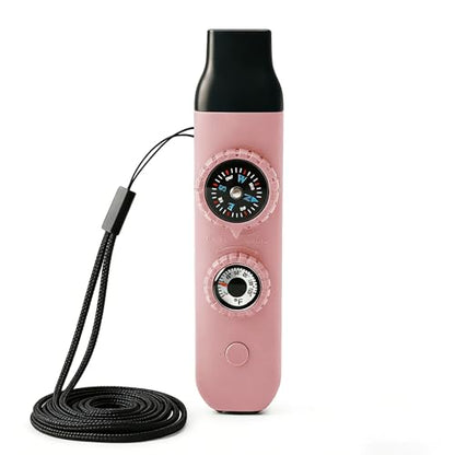 Multifunctional Survival Emergency Whistle for with Compass Hiking Survival, Thermometer & Neck Lanyard | Emergency Safety Gear for Hiking, Camping, Kayaking, Boating, Climbing - color: pink