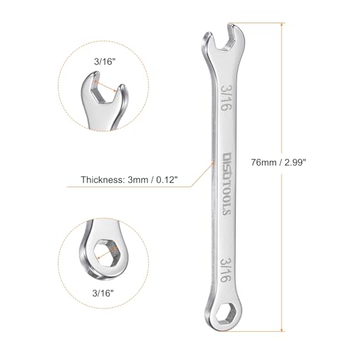 HARFINGTON 3/16" Thin Combination Wrench Stainless Steel Spanner - size: 3/16"