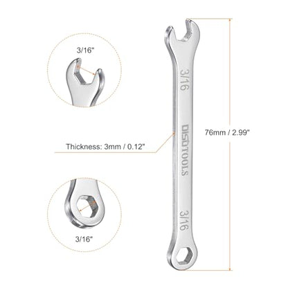 HARFINGTON 3/16" Thin Combination Wrench Stainless Steel Spanner - size: 3/16"