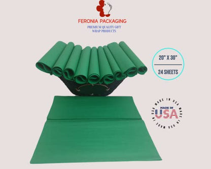 Festive Green Tissue Paper Squares, Bulk 24 Sheets, Premium Gift Wrap and Art Supplies for Birthdays, Holidays, or Presents by Feronia packaging, Large 20 Inch x 26 Inch - color: FestiveGreen