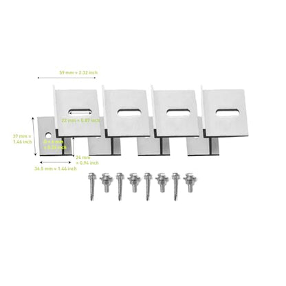 Newpowa Solar Panel Mounting Z Bracket with Nuts and Bolts Mini Version Designed for RV, Boat, Wall, Off-Grid Roof Installation A Sets of 4 Units Silver Aluminum - size: UM Mini*1