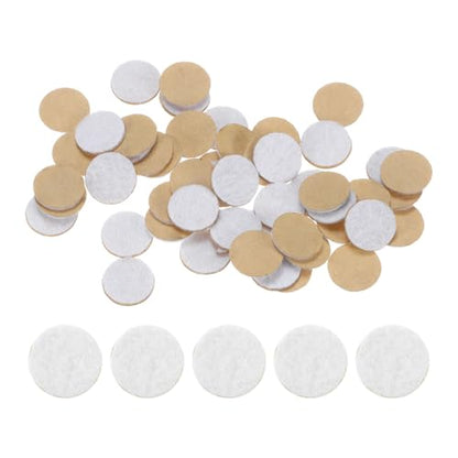HARFINGTON 48pcs Round Adhesive Felt Circles, 10mm 3/8" Pre Cut Felt Craft Stickers Non-Woven Mini Felt Fabric Circles for DIY Sewing Handcraft Cut Projects Craft Finishing, White - color: White, size: 10mm (48pcs)