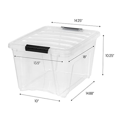 IRIS USA 6-Pack 32 Quart Storage Bins with Lids, Clear - size: 32 Qt, style: 6 Pack