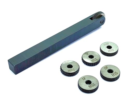 New Single wheel knurling tool holder with 5 spare HSS knurls ((Set of both)) - style: Knurling tool holder with 5 spare