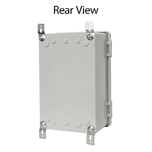 Junction Box IP65 Waterproof Electrical Box Outdoor ABS Plastic Project Box Hinged Shell Universal Enclosure Box with Mounting Plate, Wall Brackets, Cable Glands 11.4" x 7.5" x 5.5" - color: Grey, size: 11.4" x 7.5" x 5.5"