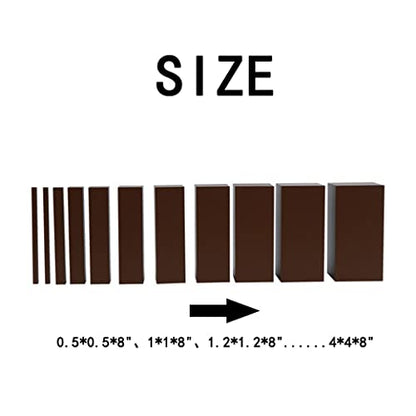 Montessori Toys for 3+ Year Old Wooden Brown Stairs Stacked Arrangement Ladder Blocks Development Sensory Toys Montessori Preschool Learning Math Baby Games Educational Toys(10 Piece Set)