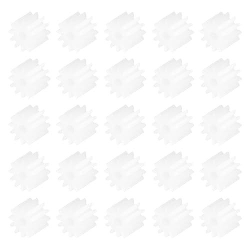 MECCANIXITY 50 Pcs Plastic Gears 12 Teeth Plastic Motor Gear Model 122A Reduction Gear for RC Car Model DIY Robot (White, Module 0.5) - style: 12 Teeth