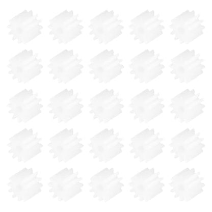 MECCANIXITY 30 Pcs Plastic Gears 12 Teeth Plastic Motor Gear Model 122A Reduction Gear for RC Car Model DIY Robot (White, Module 0.5) - style: 12 Teeth