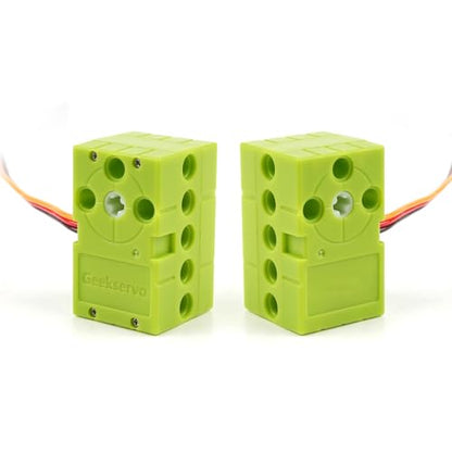 2PCS Geekservo Programmable Building Block Servo Motor, 360 Degree Rotation, 2P/3P Wire, Compatible with Microbit Raspberry Pi (0.7KG Forward/Reverse Motor) - style: 0.7KG Forward/Reverse Motor