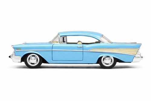 KiNSMART 1957 Chevy Bel Air Coupe 1:40 Scale 5" Die Cast Metal Classic Toy Car (Blue) - color: Blue