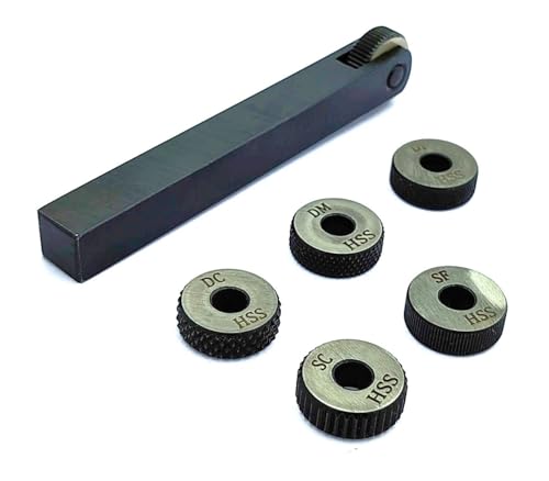 New Single wheel knurling tool holder with 5 spare HSS knurls ((Set of both)) - style: Knurling tool holder with 5 spare
