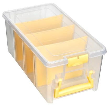 ArtBin Semi Satchel Craft Organizer with 3 Dividers, Yellow Accents - color: Yellow