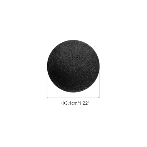 PATIKIL Wool Felt Balls Beads Wool Felting Pom 3.1cm 31mm Black for Home Crafts Handcrafts Project DIY Pack of 10 - color: Black