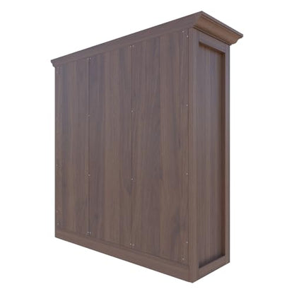 OSCHF 9-Cube Open Bookcase with Base, 3-Tier Wooden Bookshelf, Walnut - color: Walnut, size: 9-Cube