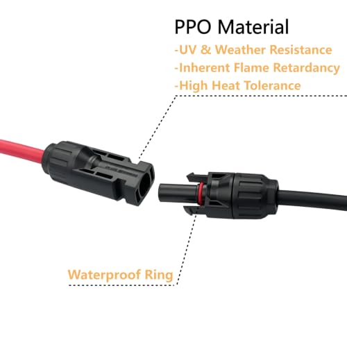 Solar Parallel Connector Y Splitter 1Y2 10 AWG Solar Cable Connector - size: 1 Pair M/FF and F/MM