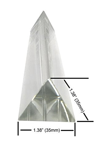 Amlong Crystal 6 inch Optical Glass Triangular Prism for Teaching Light Spectrum Physics and Photo Photography Prism, 150mm - size: Small