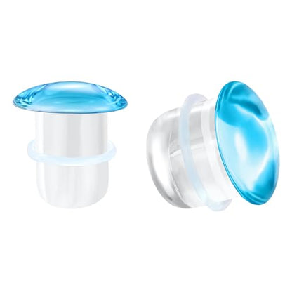 Glass Ear Stretching Kit Single Flare Plugs & Rubber Rings Unique 1mm Increments 3mm-25mm Gradual Sizing Smooth Glass Gauges for Daily Wear Earring Expander Stretcher Piercing Body Jewelry 2Pc - color: Blue, size: 24mm