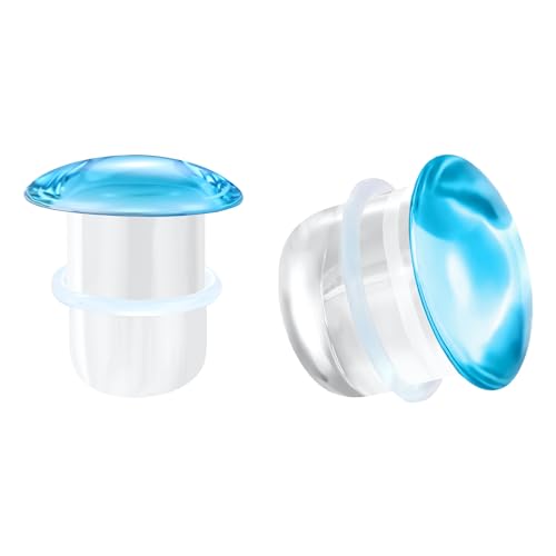 Glass Ear Stretching Kit Single Flare Plugs & Rubber Rings Unique 1mm Increments 3mm-25mm Gradual Sizing Smooth Glass Gauges for Daily Wear Earring Expander Stretcher Piercing Body Jewelry 2Pc - color: Blue, size: 24mm