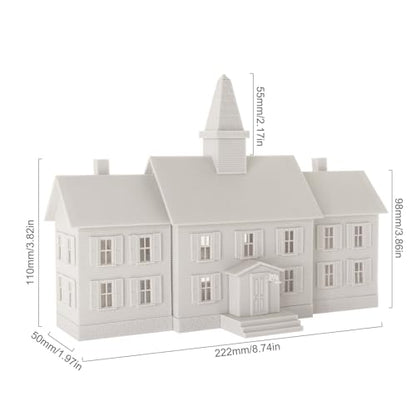 HO Scale Model School House Kit Unassembled Building for Model Railroad JZHO6893JJ
