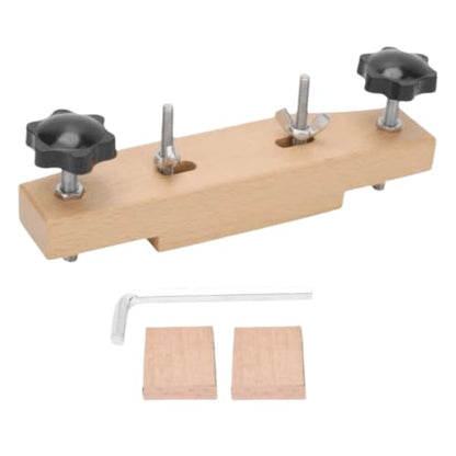 Maple Guitar Bridge Clamp 15.3cm (6.02") – Wooden Luthier Tool with Cork Gasket & L-Wrench for Bridge Replacement and Installation‌