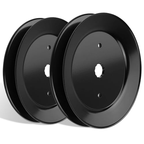 UP2WIN Spindle Pulley 153535 Mower Deck Pulley Compatible with Craftsman Mower LT1000 LT2000 Husq Z254 2548 Pou LAN Pro Sears Riding Lawn Mower Tractor with 42" 48" 54" Deck, Replace 173436, 2 Pack - size: 153535_2pc