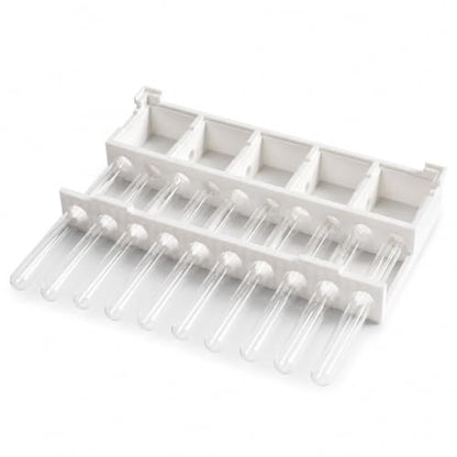 Stackable Ant Farm Formicarium with 10 Test Tubes, White Plastic Base, 5 Compartments, 15mm/18mm Tube Options (15 mm Test Tubes) - size: 15 mm test tubes