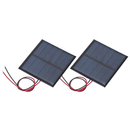 MECCANIXITY 2 Pcs 3V 0.375W 125mA Mini Solar Panels, Small Polycrystalline Solar Cell Panel with 2 Cable for DIY Electric Toy Materials Kits Charger, 52mm x 52mm - style: 3V 0.375W 125mA