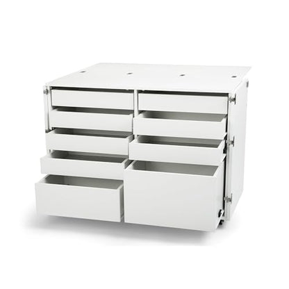 Arrow K7911 Dingo Kangaroo 9 Drawer Storage Cabinet for Sewing and Crafts, Portable with Wheels, White Ash Finish