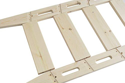 DIYHD 87" Knotty Pine Sliding Library Ladder with Oval Cut-Out Grip - color: Niu#1, size: Height 87"