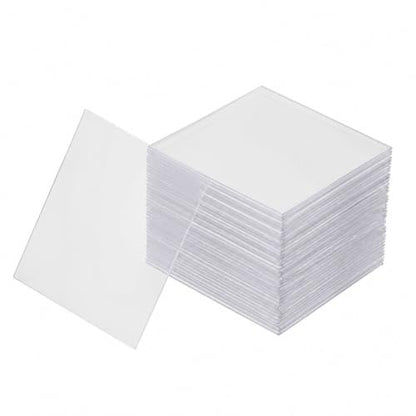 Luxshiny 100Pcs 0.86 X 0.86 Inch Plastic Microscope Slides - size: 22X22mm
