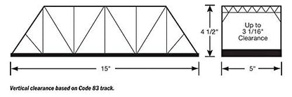 Walthers Cornerstone Modernized Double-Track Railroad Truss Bridge 933-4510 HO Scale Model Railroad - Structure Kit - style: Modernized Double-Track Railroad Truss Bridge