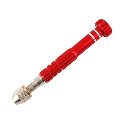 Larcele Pin Vise Drill, 3 Jaw Chuck Capacity 0" to 1/8" SDZKQ-02 (Red) - color: Red
