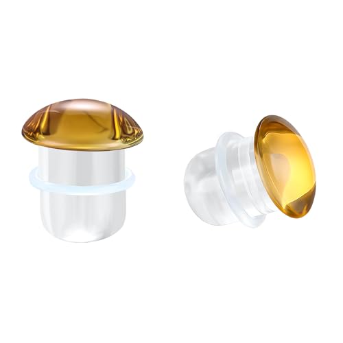 Glass Ear Stretching Kit Single Flare Plugs & Rubber Rings Unique 1mm Increments 3mm-25mm Gradual Sizing Smooth Glass Gauges for Daily Wear Earring Expander Stretcher Piercing Body Jewelry 2Pc - color: Brown, size: 7mm