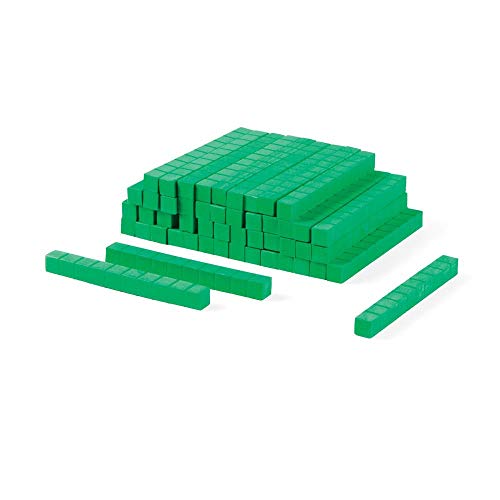 hand2mind Green Foam Base Ten Blocks, Rods Set, Place Value Blocks, Counting Cubes for Kids Math, Base 10 Math Manipulatives for Kids, Kindergarten Homeschool Supplies (Set of 50) - color: Green