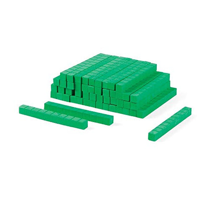 hand2mind Green Foam Base Ten Blocks, Rods Set, Place Value Blocks, Counting Cubes for Kids Math, Base 10 Math Manipulatives for Kids, Kindergarten Homeschool Supplies (Set of 50) - color: Green