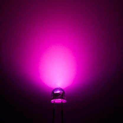 CHANZON 100 pcs 5mm Pink Straw Hat LED Diode Lights (DC 3V 20mA) - color: I) Pink (100pcs)