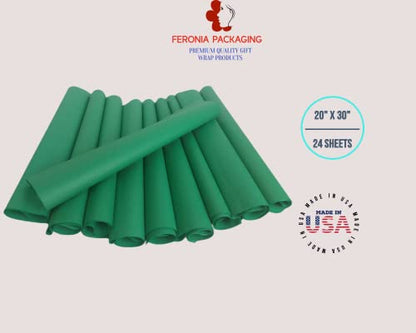 Festive Green Tissue Paper Squares, Bulk 24 Sheets, Premium Gift Wrap and Art Supplies for Birthdays, Holidays, or Presents by Feronia packaging, Large 20 Inch x 30 Inch - color: FestiveGreen