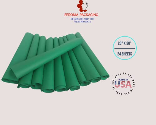 Festive Green Tissue Paper Squares, Bulk 24 Sheets, Premium Gift Wrap and Art Supplies for Birthdays, Holidays, or Presents by Feronia packaging, Large 20 Inch x 26 Inch - color: FestiveGreen