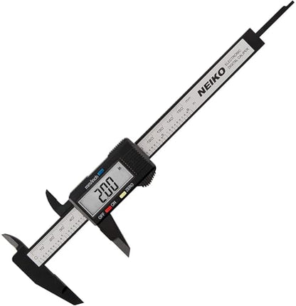 NEIKO 01417A 6” Digital Caliper | Electronic Measuring Tool | Range of 0-6”or 0-150mm | Inch and Millimeters | Large LCD Display | External and Internal Measuring Jaw | Zero Setting and Auto Off - size: 6 Inch, style: Plastic